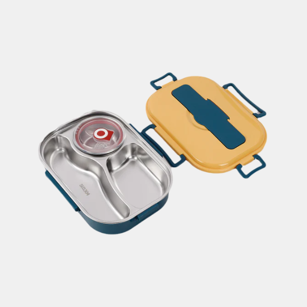 Boîte à Lunch Isotherme en Acier Inoxydable – Compartiments pour Repas Chaud Boîtes à lunch et sacs Electro Paris Jaune 3 compartiments avec louche