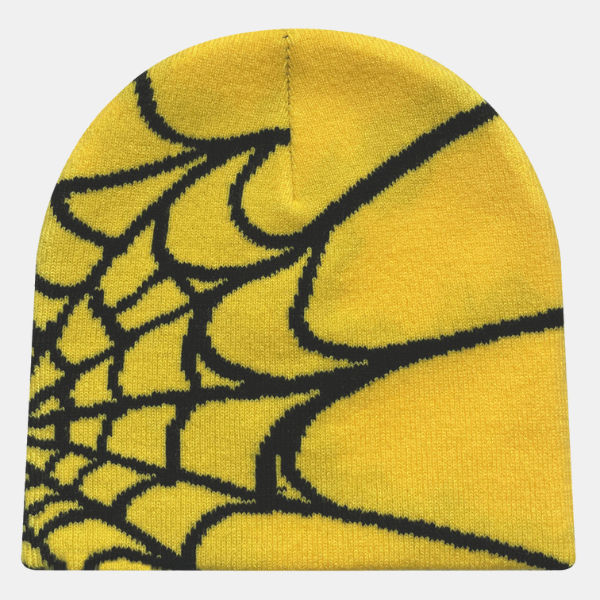 Bonnet Tricot Araignée – Style Streetwear Unisexe Electro Paris Jaune