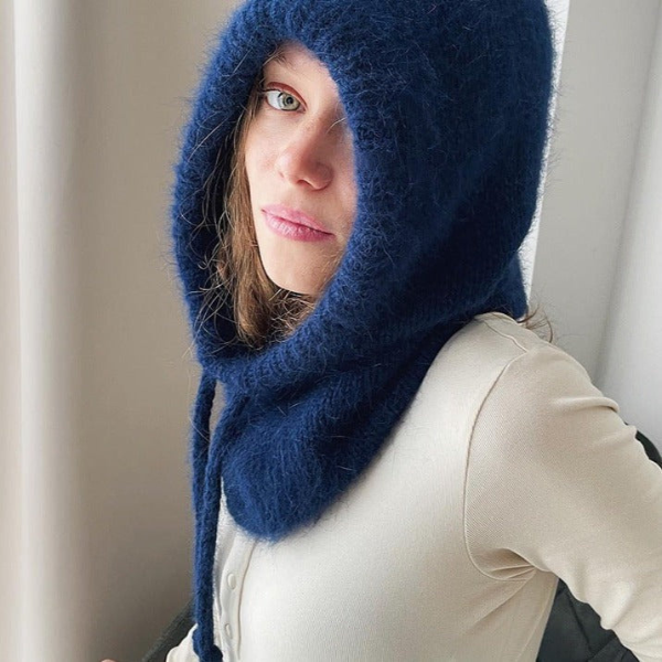 Bonnet d’Hiver Tricoté Doux avec Cordon Ajustable Hats Electro Paris Bleu