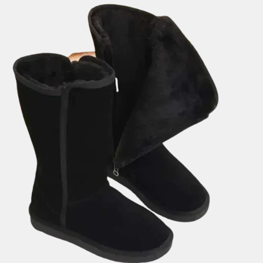 Bottes Chaudes en Peau de Mouton – Confort Hivernal Femme **Suède Sheepskin Dameslaarzen - Sofia Electro Paris Noir 35