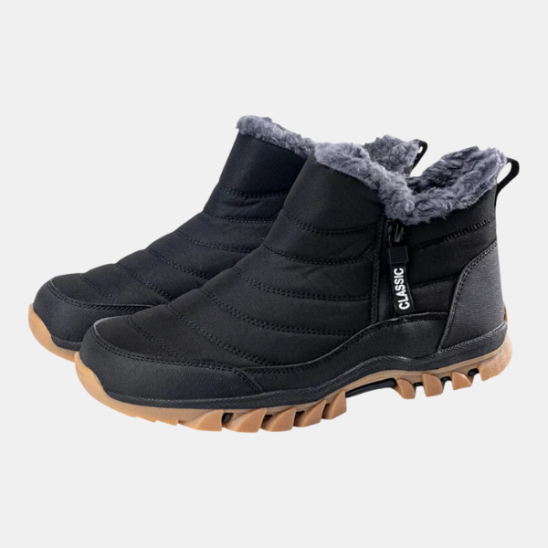 Bottes Hiver Homme – Chaudes, Antidérapantes avec Fermeture Éclair Electro Paris Noir 39