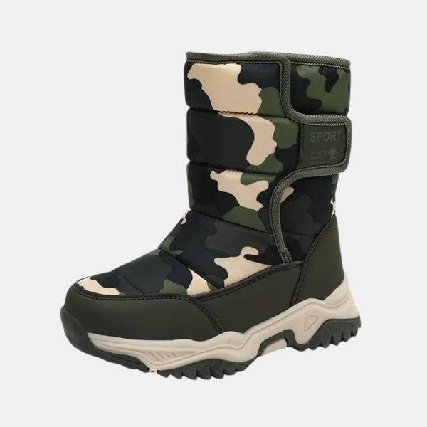 Bottes Neige Enfant – Chaud, Sec et Amusant Electro Paris Vert armée 27