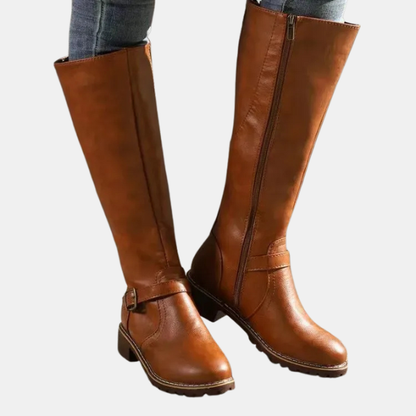 Bottes Orthopédiques en Cuir pour Femmes – Confort Premium Electro Paris Marron clair 33
