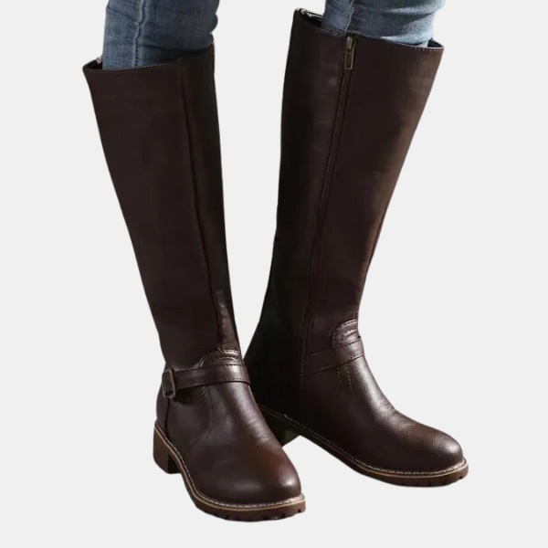 Bottes Orthopédiques en Cuir pour Femmes – Confort Premium Electro Paris Marron foncé 33