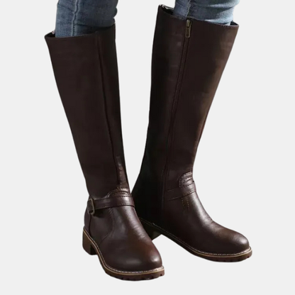 Bottes Orthopédiques en Cuir pour Femmes – Confort Premium Electro Paris Marron foncé 33