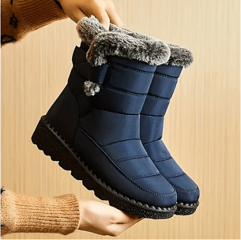Bottes de Neige Imperméables pour Femme – Bottines Fourrées en Polaire pour l'Hiver Bottes d'hiver pour femmes Electro Paris Bleu 36