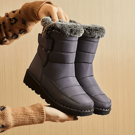 Bottes de Neige Imperméables pour Femme – Bottines Fourrées en Polaire pour l'Hiver Bottes d'hiver pour femmes Electro Paris Gris 35