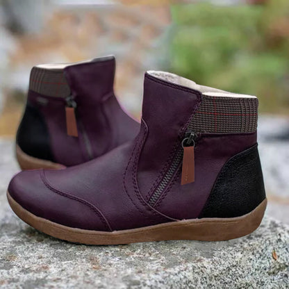 Bottes Orthopédiques Imperméables pour Femme – Bottines d'Hiver Fourrées en Polaire Bottes orthopédiques pour femmes Electro Paris Violet 35