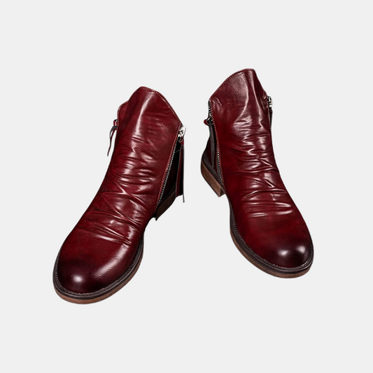 Bottes Montantes en Cuir Faits Main pour Hommes – Baskets Confortables pour un Usage Quotidien Bottes pour hommes Electro Paris Rouge Bordeaux 38