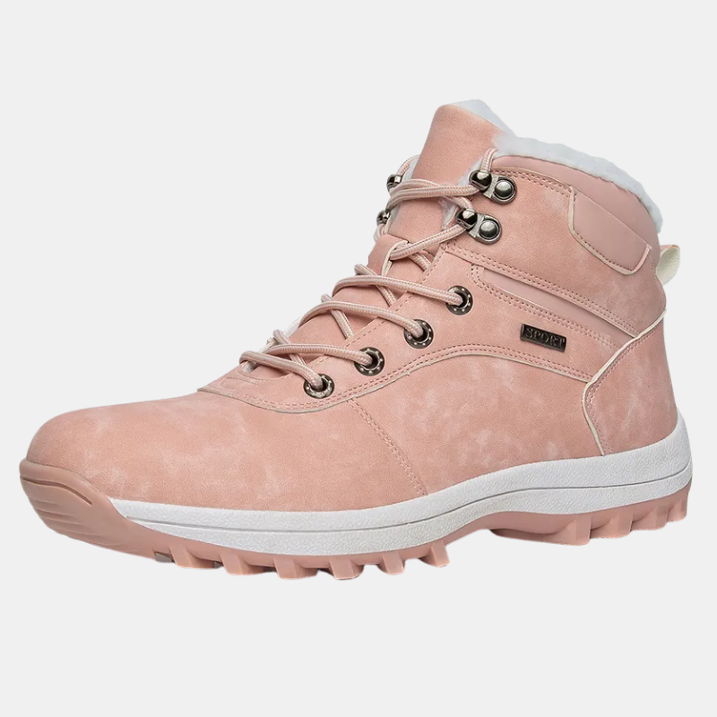 Bottes d’Hiver Imperméables en Cuir Véritable pour Femme – Semelle Antidérapante et Doublure Respirante Bottes de neige Electro Paris Rose 36