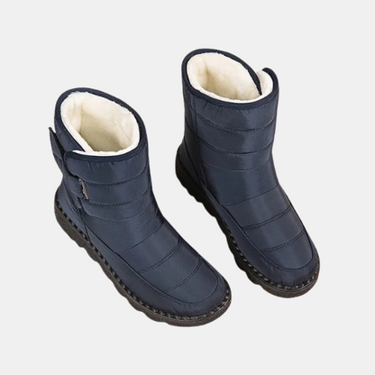 Bottes d'Hiver Imperméables pour Femme – Bottes de Neige Mi-Mollet avec Doublure en Fourrure Bottes d'hiver Electro Paris Bleu 36