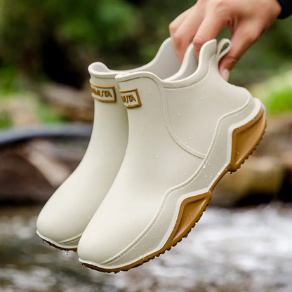 Bottes de pluie Imperméables pour Femmes – Semelle Antidérapante et Confort Bottes de cheville imperméables pour femmes Electro Paris Blanc 36