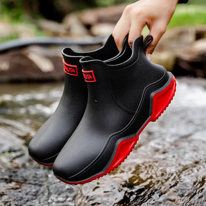 Bottes de pluie Imperméables pour Femmes – Semelle Antidérapante et Confort Bottes de cheville imperméables pour femmes Electro Paris Rouge 36