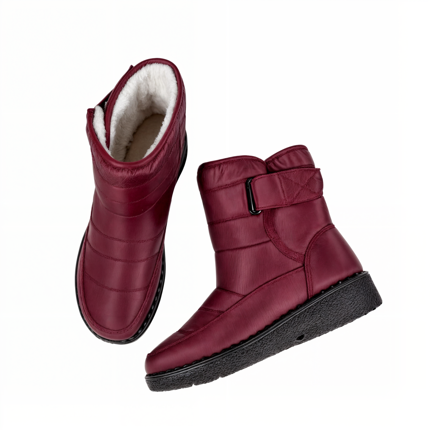 Bottes de Neige Imperméables Antidérapantes Femme – Confort Protection Hiver Bottes de neige pour femmes Electro Paris Vin rouge 35