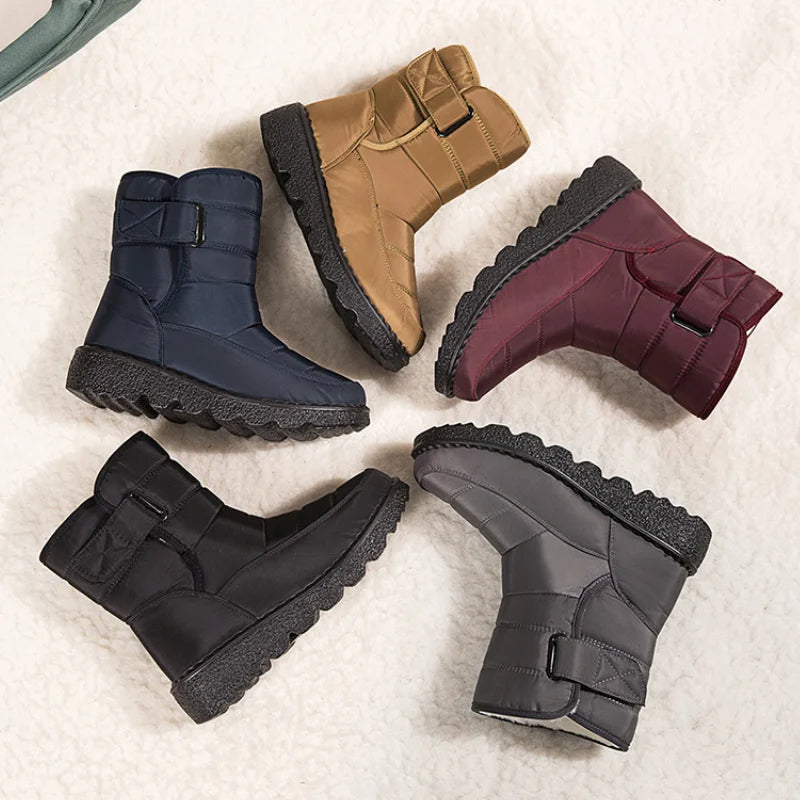 Bottes d'Hiver Imperméables pour Femme – Bottes de Neige Mi-Mollet avec Doublure en Fourrure Bottes d'hiver Electro Paris