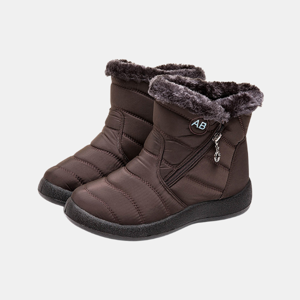 Bottes de Neige Mi-Mollet pour Femme – Bottes Hydrofuges avec Doublure Fourrure et Zip Latéral Bottes de neige pour femmes Electro Paris Marron 35