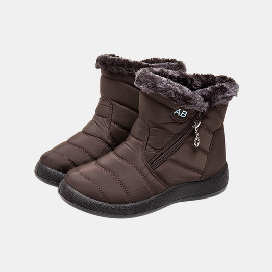 Bottes de Neige Mi-Mollet pour Femme – Bottes Hydrofuges avec Doublure Fourrure et Zip Latéral Bottes de neige pour femmes Electro Paris Marron 35