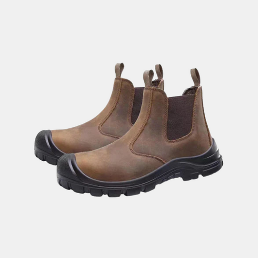 Bottes de Sécurité Orthopédiques pour Hommes – Chaussures de Travail avec Bout en Acier Chaussures de sécurité Electro Paris Marron 38