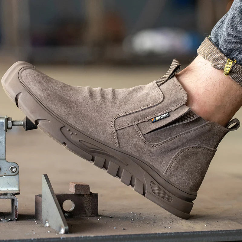 Bottes de Travail à Embout d'Acier pour Homme – Chaussures de Sécurité Industrielles et de Construction Anti-perforation Bottes de travail Electro Paris Marron 38