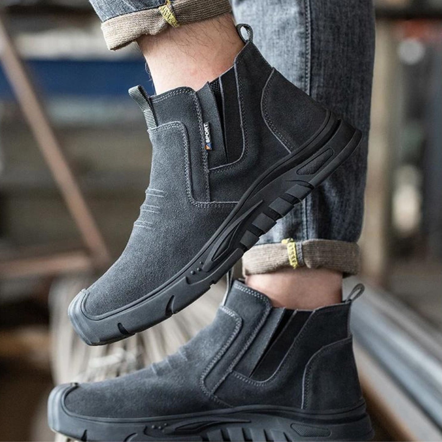 Bottes de Travail à Embout d'Acier pour Homme – Chaussures de Sécurité Industrielles et de Construction Anti-perforation Bottes de travail Electro Paris Noir 36