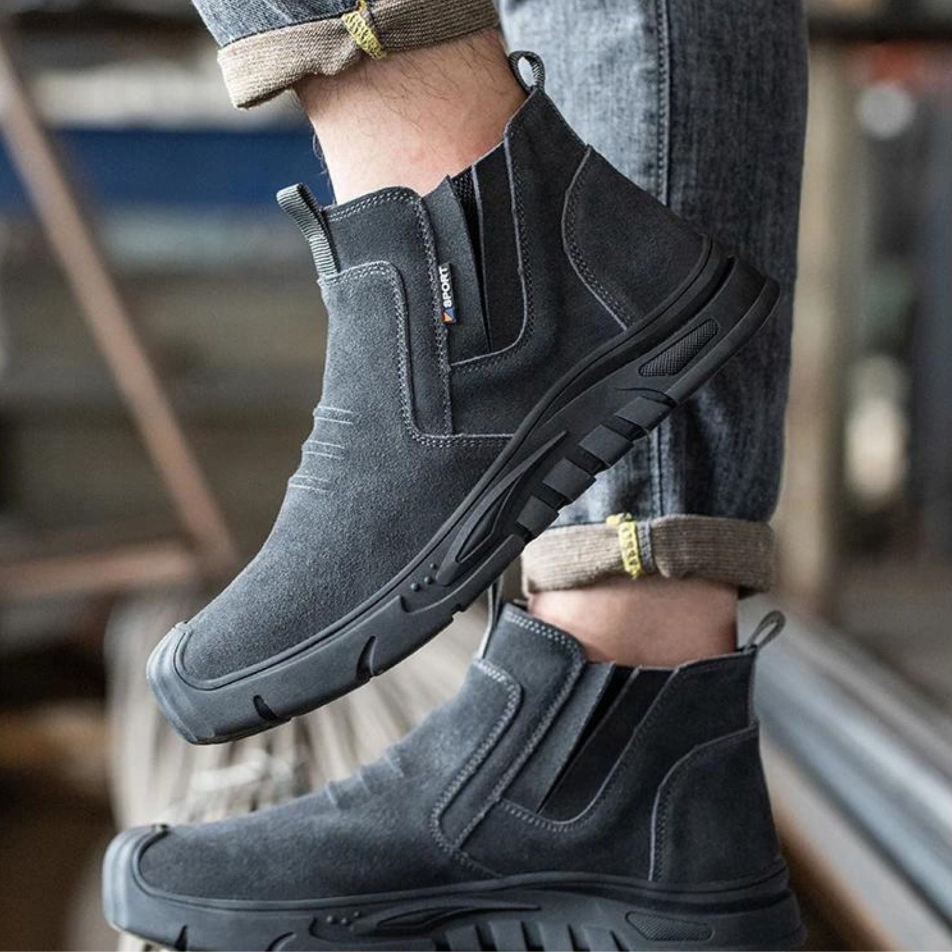 Bottes de Travail à Embout d'Acier pour Homme – Chaussures de Sécurité Industrielles et de Construction Anti-perforation Bottes de travail Electro Paris Noir 36