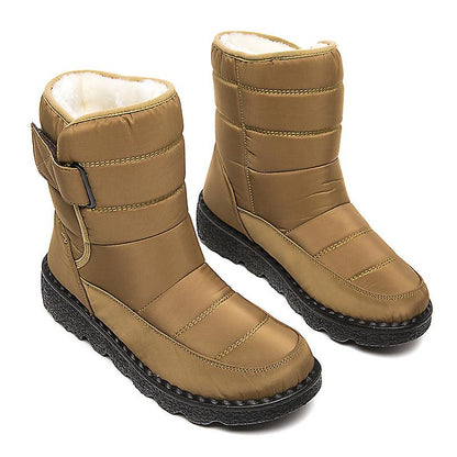 Bottes d'Hiver Imperméables pour Femme – Bottes de Neige Mi-Mollet avec Doublure en Fourrure Bottes d'hiver Electro Paris Kaki 36