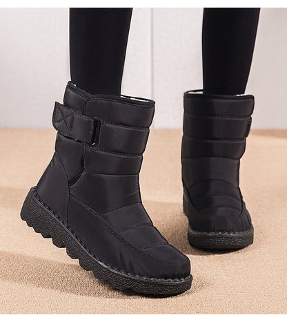Bottes d'Hiver Imperméables pour Femme – Bottes de Neige Mi-Mollet avec Doublure en Fourrure Bottes d'hiver Electro Paris Noir 36
