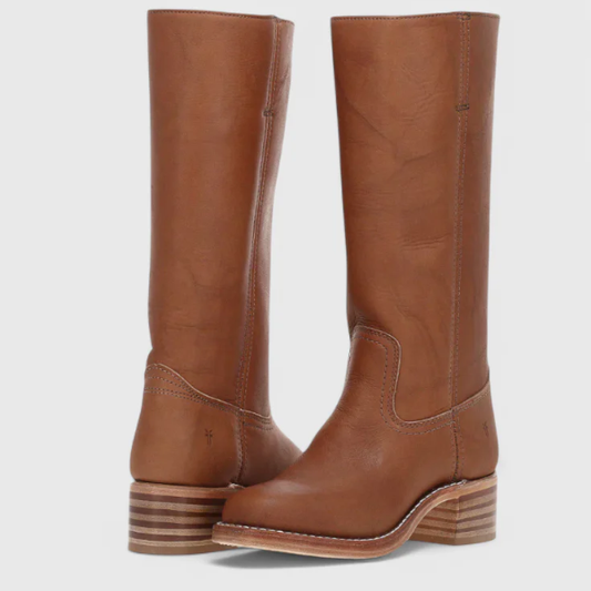 Bottes en Cuir Hautes pour Femmes – Style Élégant à Talons Electro Paris Marron 33