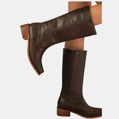 Bottes en Cuir Hautes pour Femmes – Style Élégant à Talons Electro Paris