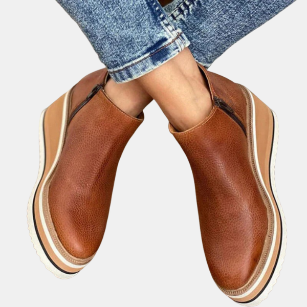 Bottines Chelsea à Plateforme pour Femmes – Élégance Contemporaine et Confort Optimal Electro Paris Marron 35