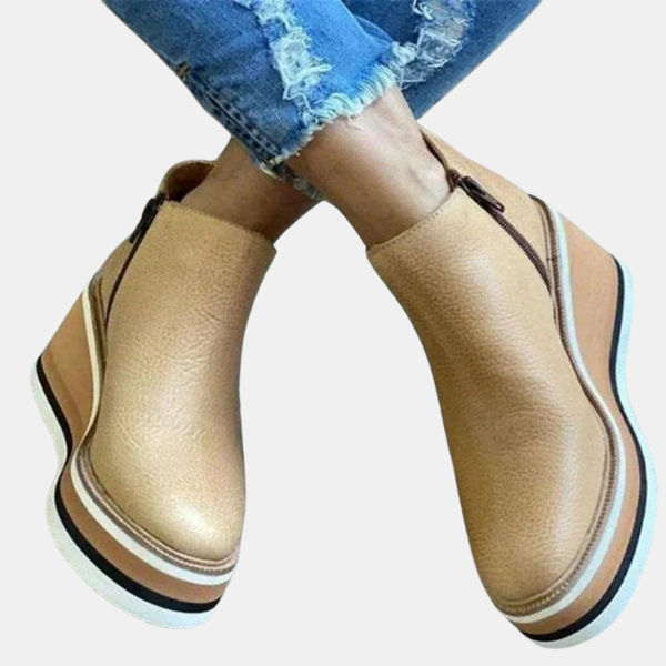 Bottines Chelsea à Plateforme pour Femmes – Élégance Contemporaine et Confort Optimal Electro Paris Kaki 35