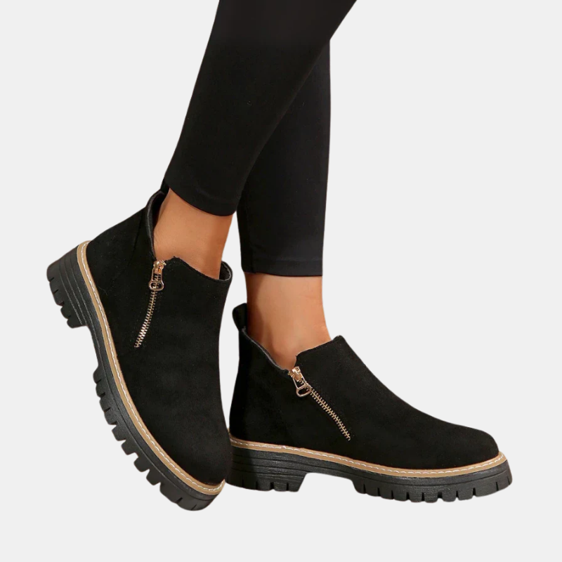 Bottines Confort – Bottines Compensées Noires pour Femme Alliant Élégance et Soutien Quotidien Bottes orthopédiques pour femmes Electro Paris Noir 36
