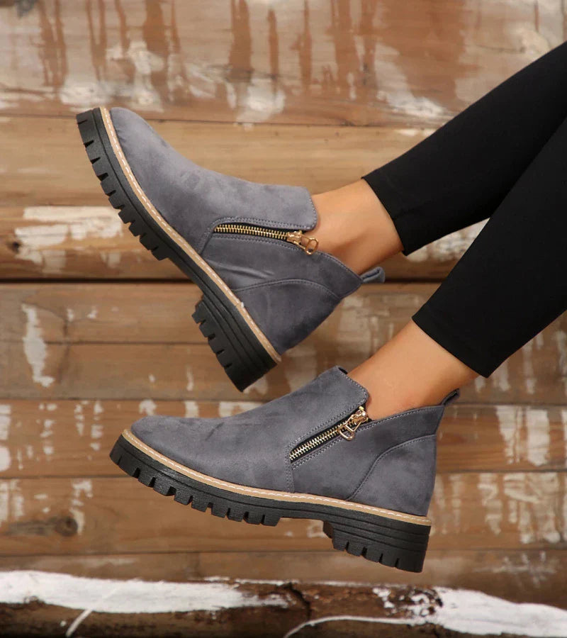 Bottines Confort – Bottines Compensées Noires pour Femme Alliant Élégance et Soutien Quotidien Bottes orthopédiques pour femmes Electro Paris Gris 36