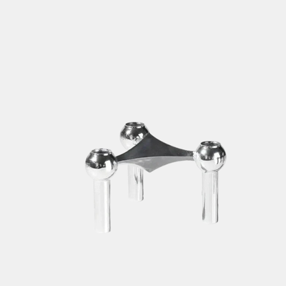 Bougeoir Design Moderne – Style Moléculaire Élégant Candle Holders Electro Paris Argent Une Pièce