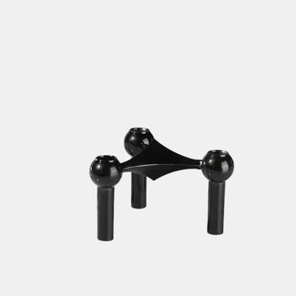 Bougeoir Design Moderne – Style Moléculaire Élégant Candle Holders Electro Paris Noir Une Pièce