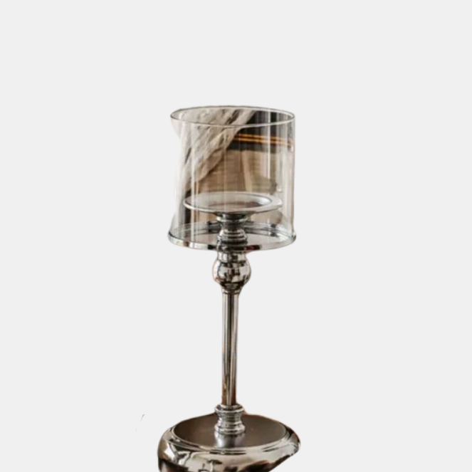 Bougeoir Doré Élégant en Métal Nordique Moderne Bougeoirs Electro Paris Argent S-26cm