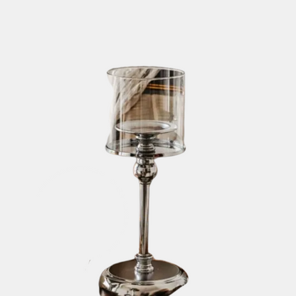 Bougeoir Doré Élégant en Métal Nordique Moderne Bougeoirs Electro Paris Argent S-26cm