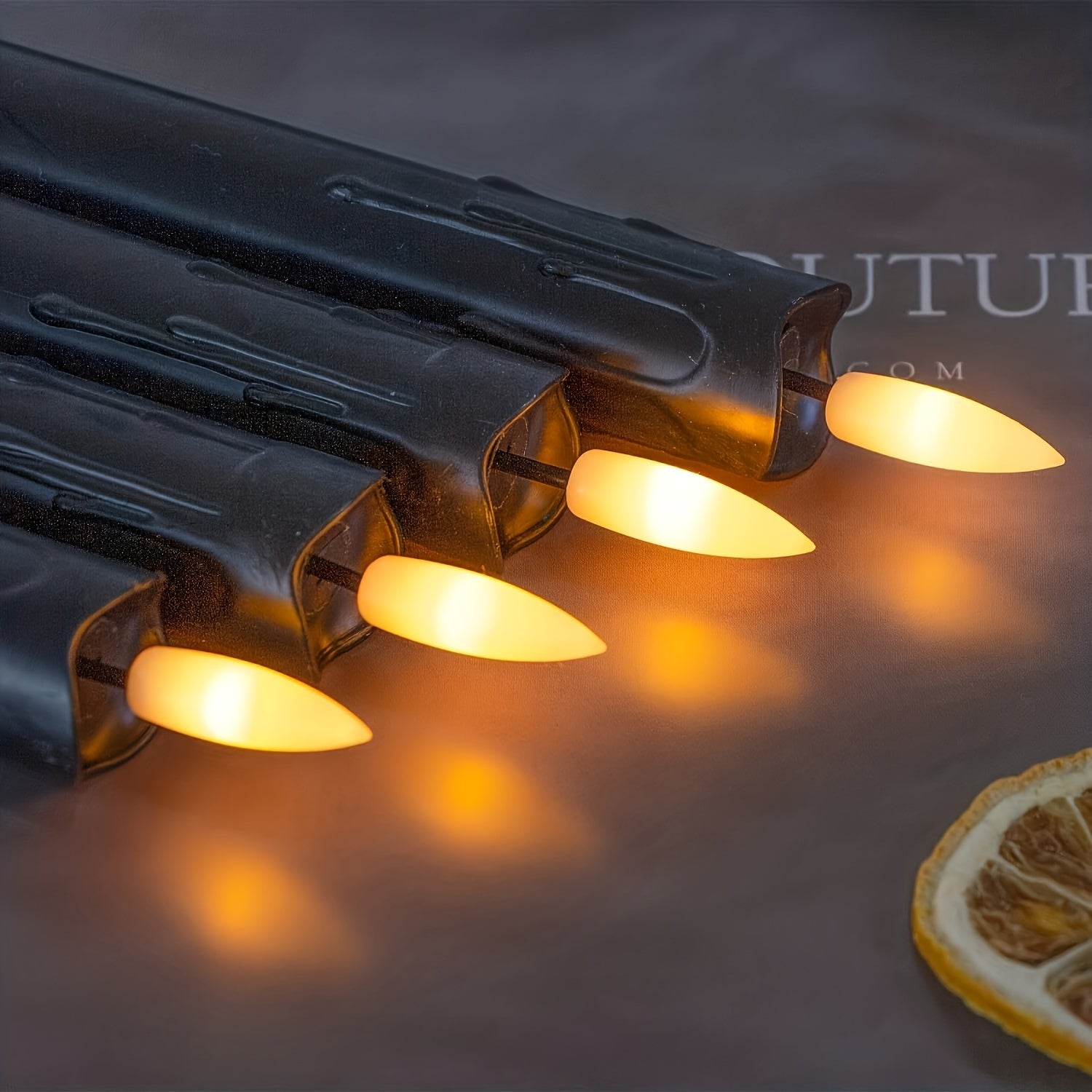 Bougies LED Noires Scintillantes avec Télécommande – Ensemble de 6 pièces Bougies Electro Paris