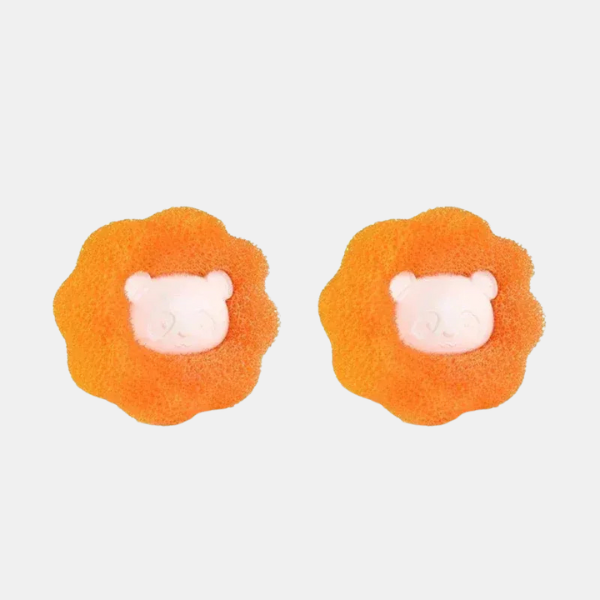 Boules de Lavage Anti-Poil d’Animaux – Linge Plus Propre Pet Hair Collector Laundry Balls Electro Paris Orange 2Pcs