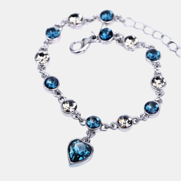 Bracelet Chance Argent – Charme Cœur Cristal Bleu Electro Paris ASL70250