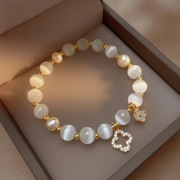 Bracelet Élégance Naturelle – Cristal et Perles Electro Paris