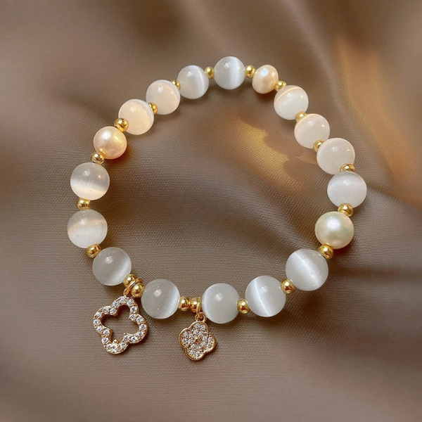 Bracelet Élégance Naturelle – Cristal et Perles Electro Paris