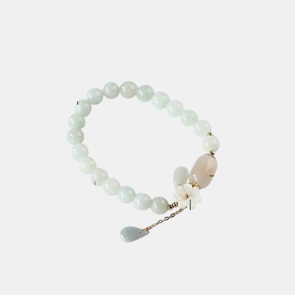 Bracelet Élégance Naturelle – Jade Émeraude & Agate Electro Paris