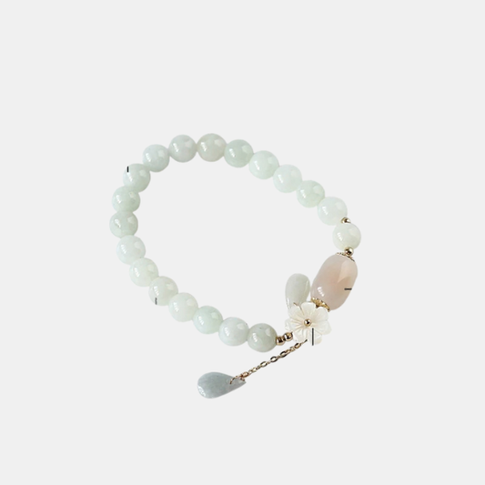 Bracelet Élégance Naturelle – Jade Émeraude & Agate Electro Paris