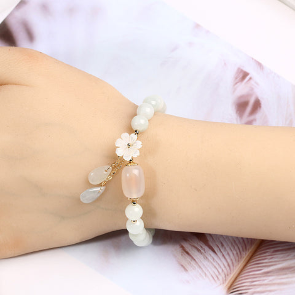 Bracelet Élégance Naturelle – Jade Émeraude & Agate Electro Paris