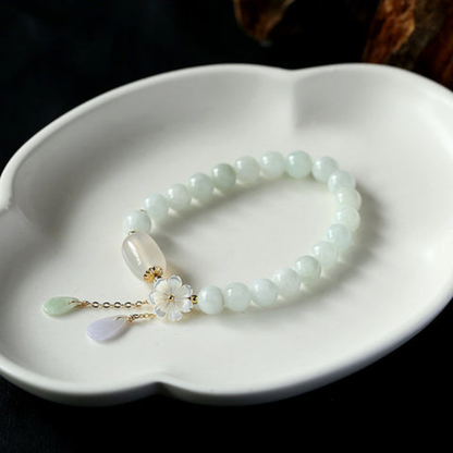 Bracelet Élégance Naturelle – Jade Émeraude & Agate Electro Paris