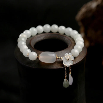 Bracelet Élégance Naturelle – Jade Émeraude & Agate Electro Paris