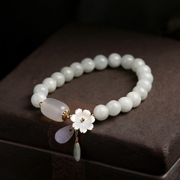 Bracelet Élégance Naturelle – Jade Émeraude & Agate Electro Paris