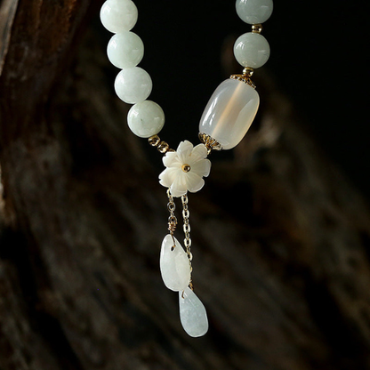 Bracelet Élégance Naturelle – Jade Émeraude & Agate Electro Paris
