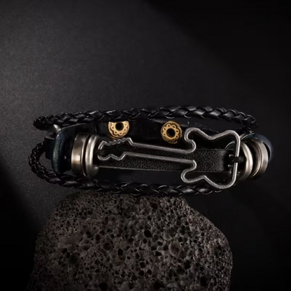Bracelet En Cuir Guitare Basse Rock Electro Paris